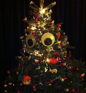 giant googly eyes for the christmas tree by petra boase