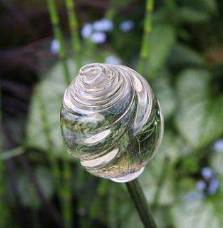four glass 'seashell' garden sculptures by london garden trading