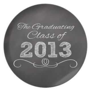 2013 Graduation Chalkboard Style Plates