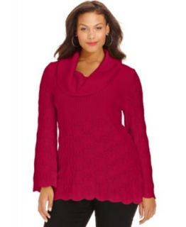 MICHAEL Michael Kors Plus Size Long Sleeve Removable Cowl Neck Sweater   Sweaters   Plus Sizes