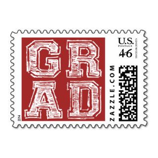 2014 Graduation Invites Red Brown Stamp