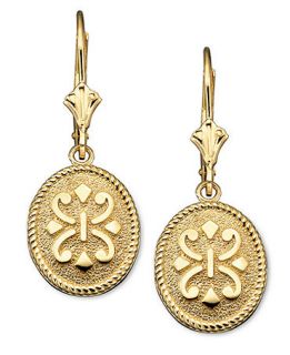 14k Gold Earrings, Oval Etruscan   Earrings   Jewelry & Watches