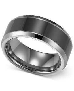 Triton Mens Tungsten Carbide and Ceramic Ring, 8mm Wedding Band   Rings   Jewelry & Watches