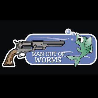 Fishing   Ran Out of Worms (Gun) Decal for Cars Trucks Home and More   Wall Decor Stickers  
