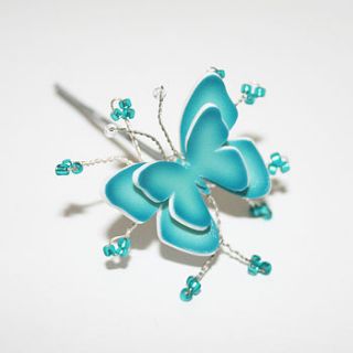 butterfly & bead hair pin by artruly