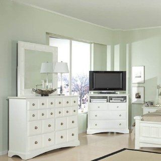 Palazzo Dresser and Mirror Set in White  