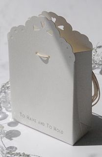 set of eight 'to have & to hold' favour boxes by confetti kiss