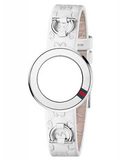 Gucci Watch Strap and Bezel, Womens U Play White Guccissima Leather 27mm YFA50031   Watches   Jewelry & Watches