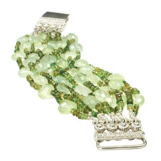 green garnet and prehnite bracelet by flora bee
