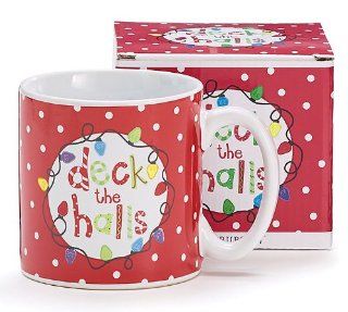 Deck The Halls Christmas 13 Oz Coffee Mug Great Holiday Gift Lavender Coffee Cup Kitchen & Dining