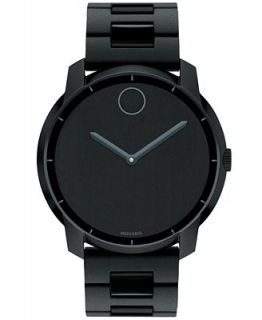 Movado Unisex Swiss Bold Black TR90 Composite Material, Polyurethane and Stainless Steel Link Bracelet Watch 44mm 3600195   Watches   Jewelry & Watches
