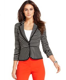 AGB Jacket, Three Quarter Sleeve Striped Blazer   Jackets & Blazers   Women