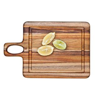 Proteak Square Edge Grain Cutting Board W/Rounded handle&Hole 18 x 7 x .75 inches  
