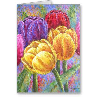 Tulip Flowers Floral Painting Art   Multi Greeting Cards