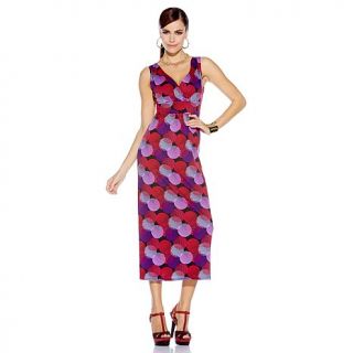 Slinky® Brand Printed Surplice Maxi Dress