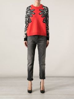 Mrz Crew Neck Patterned Sweater