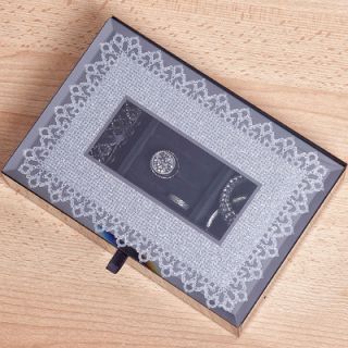 Mele & Co. Cameo Mirrored Glass Lace Motif Jewelry Box