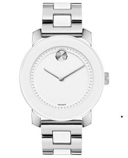 Movado Unisex Swiss Bold White TR90 and Stainless Steel Bracelet Watch 36mm 3600162   Watches   Jewelry & Watches