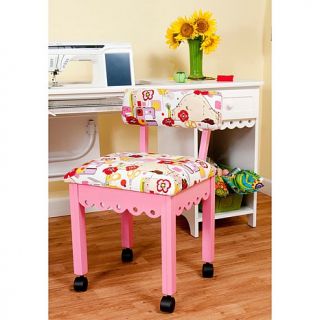 Arrow Sewing Chair with Seat Storage   Pink Pastel