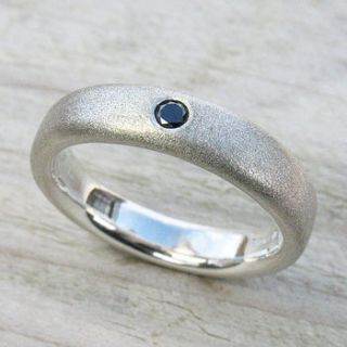 men's handmade black diamond silver ring by lilia nash jewellery