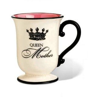 'Queen Mother' Coffee Tea Mug Cup, Gift, Black, White & Pink Kitchen & Dining