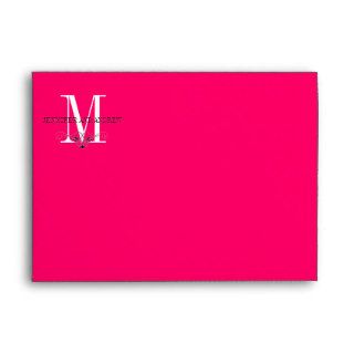 Hot Pink Monogram Chandeliers Envelopes