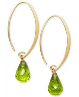 10k Gold Earrings, Peridot (3/4 ct. t.w.) and Diamond Accent Leverback Earrings   Earrings   Jewelry & Watches