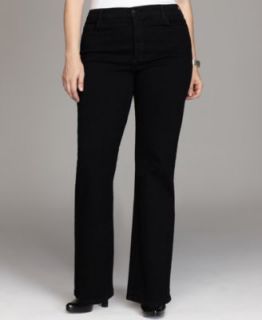 NYDJ Plus Size Hayden Tummy Slimming Bootcut Jeans, Black Wash   Jeans   Plus Sizes