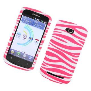 Eagle Cell PICP5860R129 Stylish Hard Snap On Protective Case for Coolpad Quattro 4G 5860e   Retail Packaging   Pink Zebra Cell Phones & Accessories