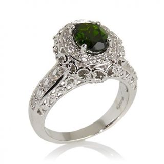 Victoria Wieck 1.74ct Chrome Diopside and White Topaz Sterling Silver Ring