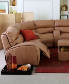 Duncan Leather Sectional Seating with Vinyl Sides & Back Living Room Furniture Collection, Power Reclining   Furniture