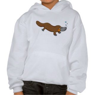 Cute swimming duck billed platypus hoodie