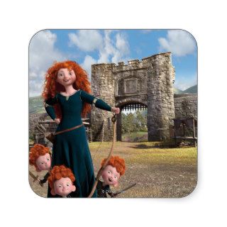 Merida and the Triplets Square Sticker