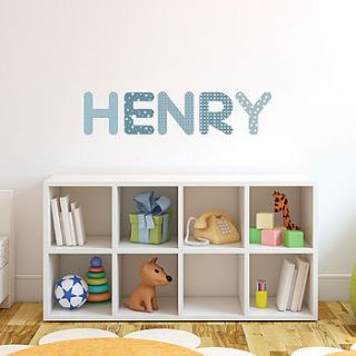 personalised boys name wall stickers by the binary box