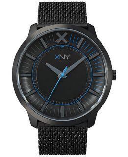 XNY Watch, Mens Tailored Streetwear Black Ion Finished Stainless Steel Mesh Bracelet 44mm BV8083X1   Watches   Jewelry & Watches