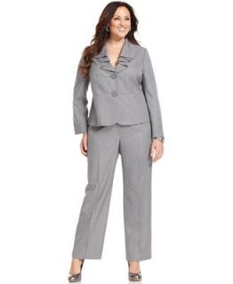 Le Suit Plus Size Suit, Cascade Ruffle Jacket & Pants   Suits & Separates   Plus Sizes