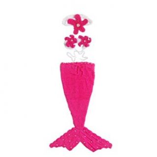 EFE Baby Knit Mermaid Photo Prop Hot Pink Size 0 12 Month Infant And Toddler Costumes Clothing
