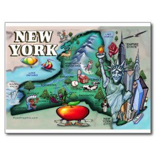New York Map Postcards