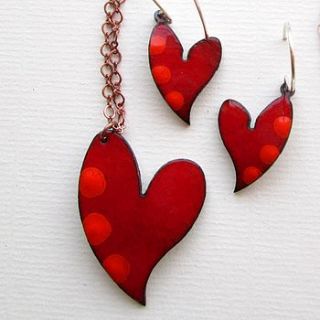 enamel heart pendant large by saba jewellery