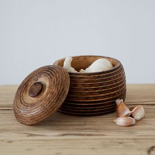 small carved mango wood bowl by paper high