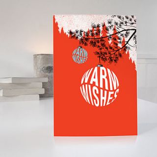 'warm wishes' christmas card by purpose & worth etc