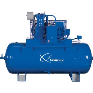 Quincy Reciprocating Air Compressor — 10 HP, 460 Volt 3 Phase, Model# P2103DS12HCB46  30   39 CFM Air Compressors