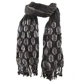 silver and black wool winter scarf by charlotte's web