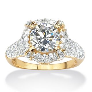 Ultimate CZ Gold over Silver 3ct TGW Cubic Zirconia Ring Palm Beach Jewelry Cubic Zirconia Rings