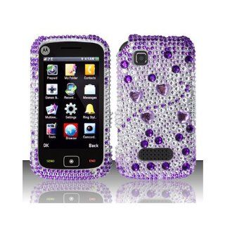 Purple Bling Gem Jeweled Crystal Cover Case for Motorola EX124G Cell Phones & Accessories