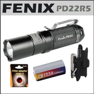 Fenix PD22 R5 190 Lumen CR123A Battery Compact Flashlight   Bundle. Includes a Belt Clip Holster, Fenix Filter Adapter and a Samsung Lithium Battery   Basic Handheld Flashlights  