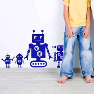 robot pack wall stickers by snuggledust studios