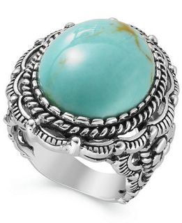 Manufactured Turquoise Oval Shaped Ring in Sterling Silver (11 ct. t.w.)   Rings   Jewelry & Watches
