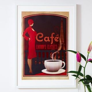 'café the champs elysées' poster by i heart travel art.