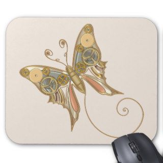 Vintage Steampunk Style Mechanical Butterfly Mousepads